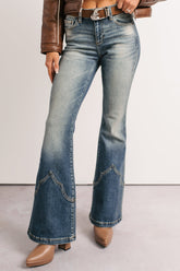 Seymour Mid Rise Western Flare Cello Jeans (Tint)
