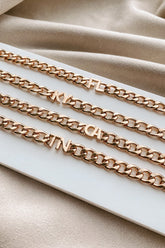 Where I Call Home State Abbreviation Chain Necklace (Gold)
