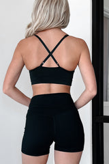Layla Shirred Bralette Top (Black)