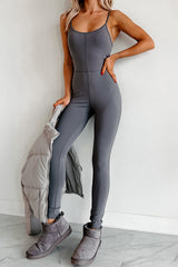 Nothing But Gains Skinny Ankle Jumpsuit (Grey)