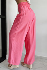 Energetic Response High Rise Pleated Wide Leg Pants (Pink)