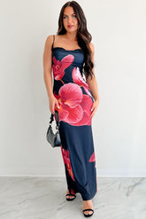 Call Me Maybe Sleeveless Floral Maxi Dress (Black)