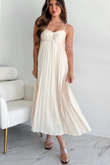 Essential Chicness Pleated Satin Dress (Champagne)