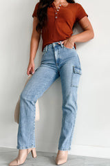 Cova High Rise Special A Cargo Jeans (Medium Dark)