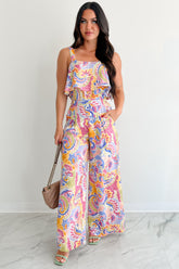 Colorful Imagination Printed Wide Leg Pants (Multi)