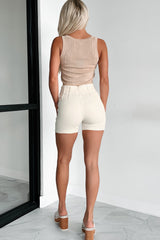 Conveniently Chic Ribbed Lurex Crop Tank (Gold)
