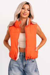 On The Reverse Side Reversible Puffer Vest (Tomato/Beige)