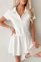 Winner Takes It All Active Mini Dress (White)