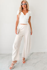 Soft Launch Era Knitted Barrel Pants (Cream)
