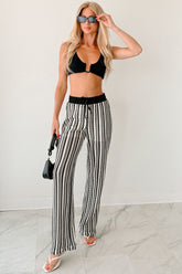 Yours To Hold Striped Crochet Pants (Black/Ivory)