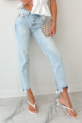 Melody High Rise Slim Straight KanCan Jeans (Acid)