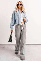 Growing Friendships Lightweight Denim Crop Jacket (Denim)