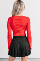 Entirely Effortless Long Sleeve Top (Red)