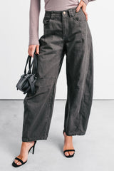 Fabian Wide Leg Denim Papermoon Jeans (Charcoal)