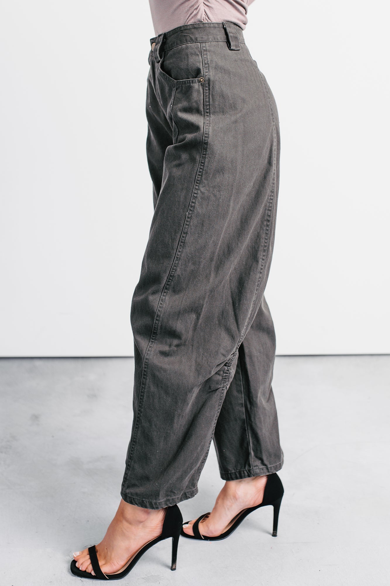 Fabian Wide Leg Denim Papermoon Jeans (Charcoal)