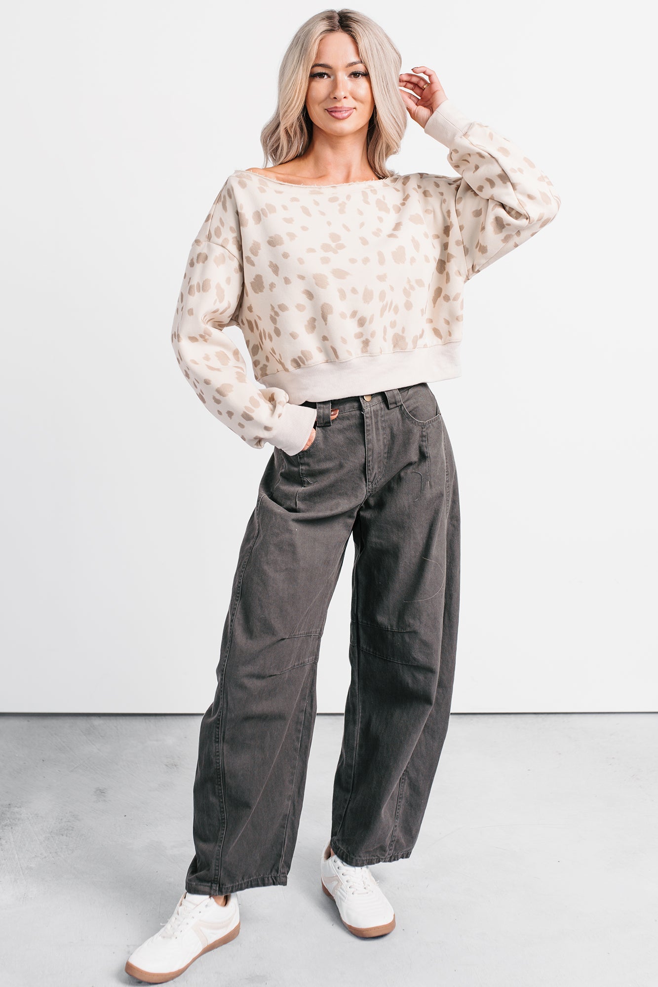 Fabian Wide Leg Denim Papermoon Jeans (Charcoal)