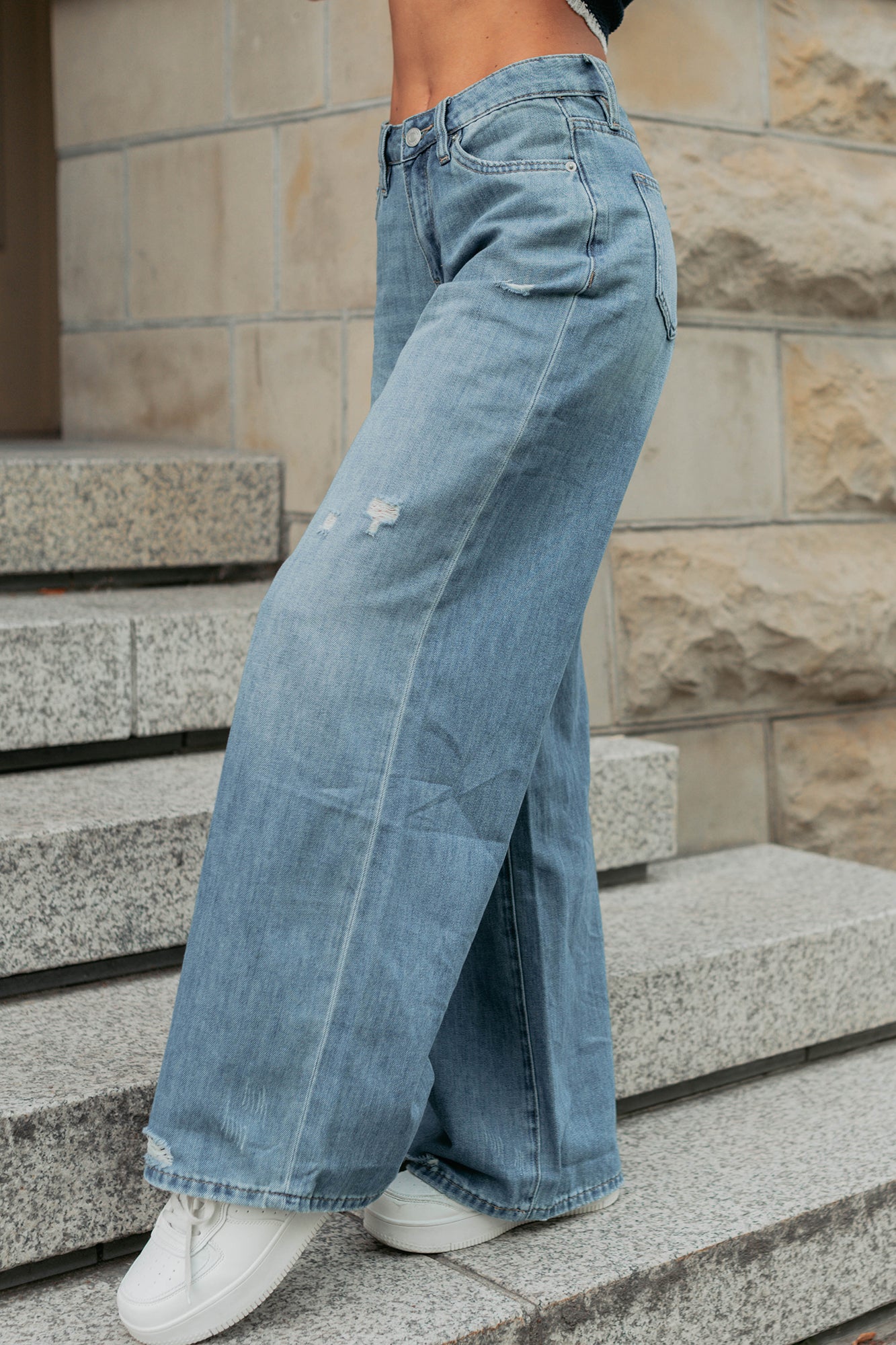 Jillian High Rise Wide Leg Mica Denim Jeans (Le Bleu)