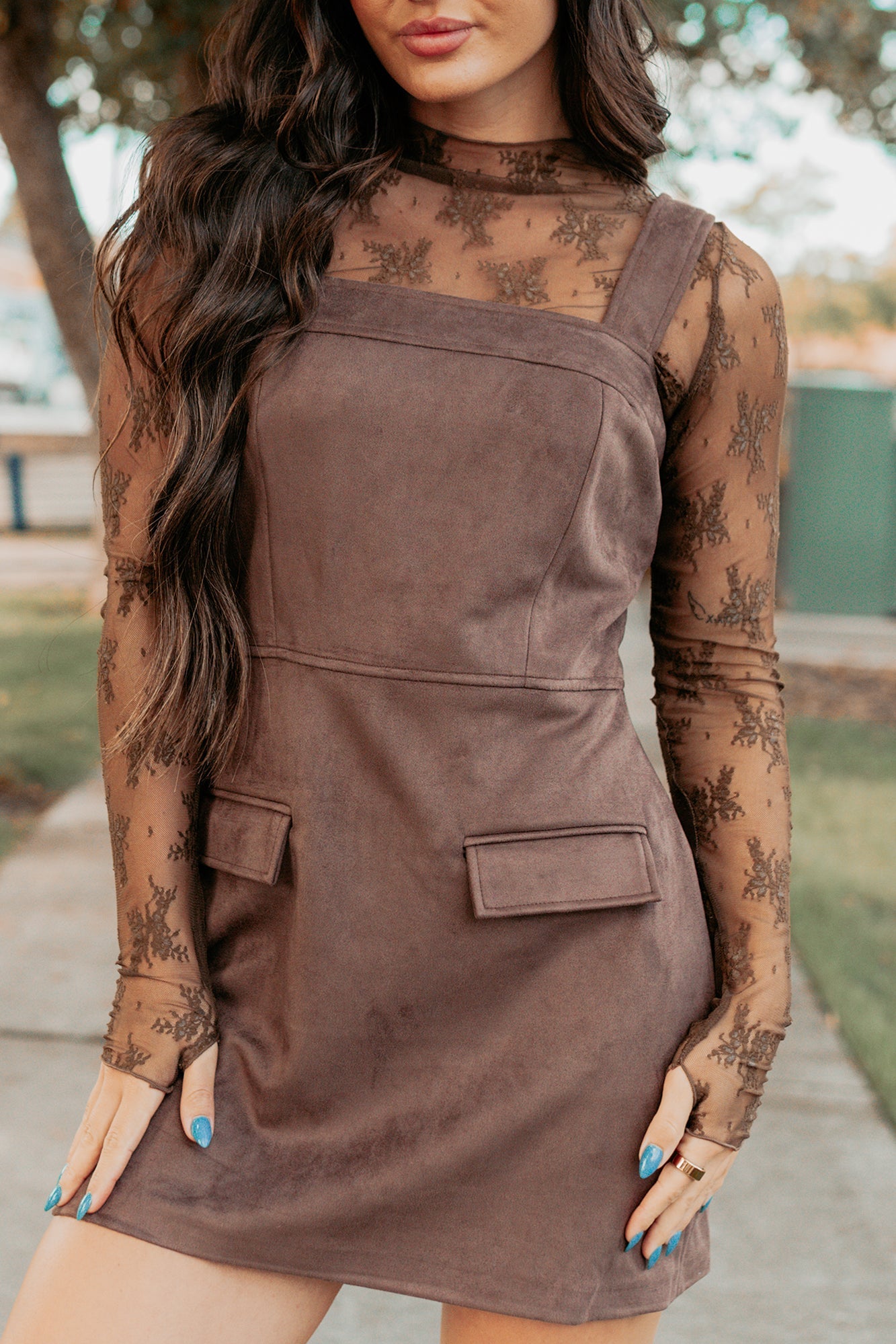 Honest Energy Sleeveless Mini Dress (Espresso)