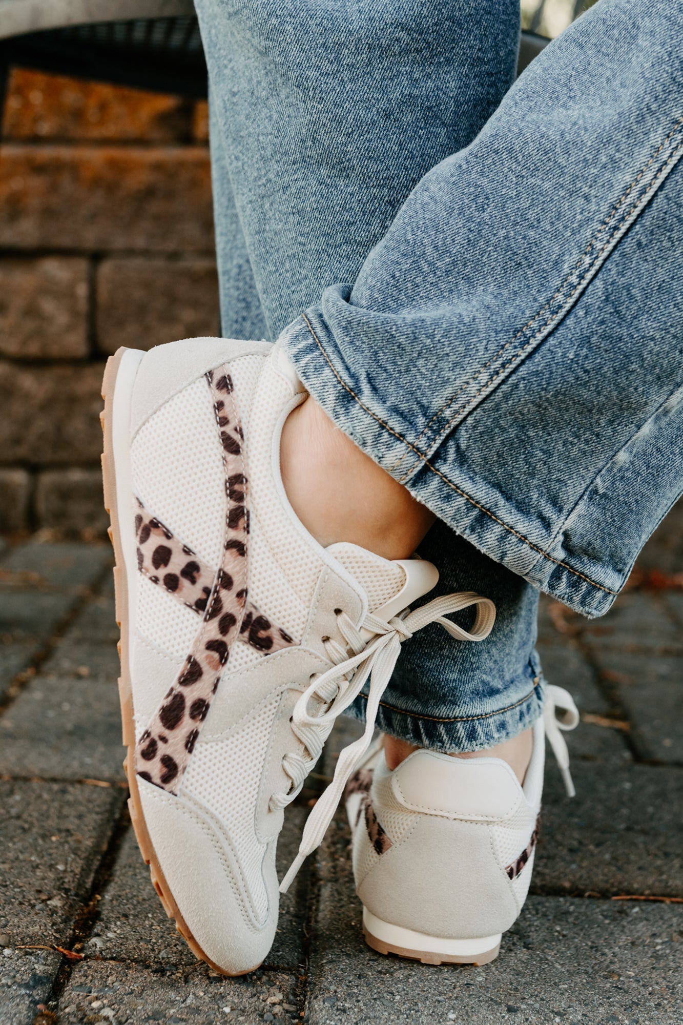 Chase The Wins Lace-Up Mesh Sneakers (Leopard)