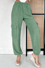 Marcelina French Terry Cargo Joggers (Olive Teal)
