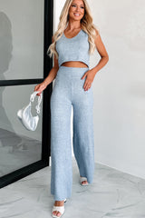 Cozy Lifestyle Metallic Sweater Knit Set (Winter Blue)