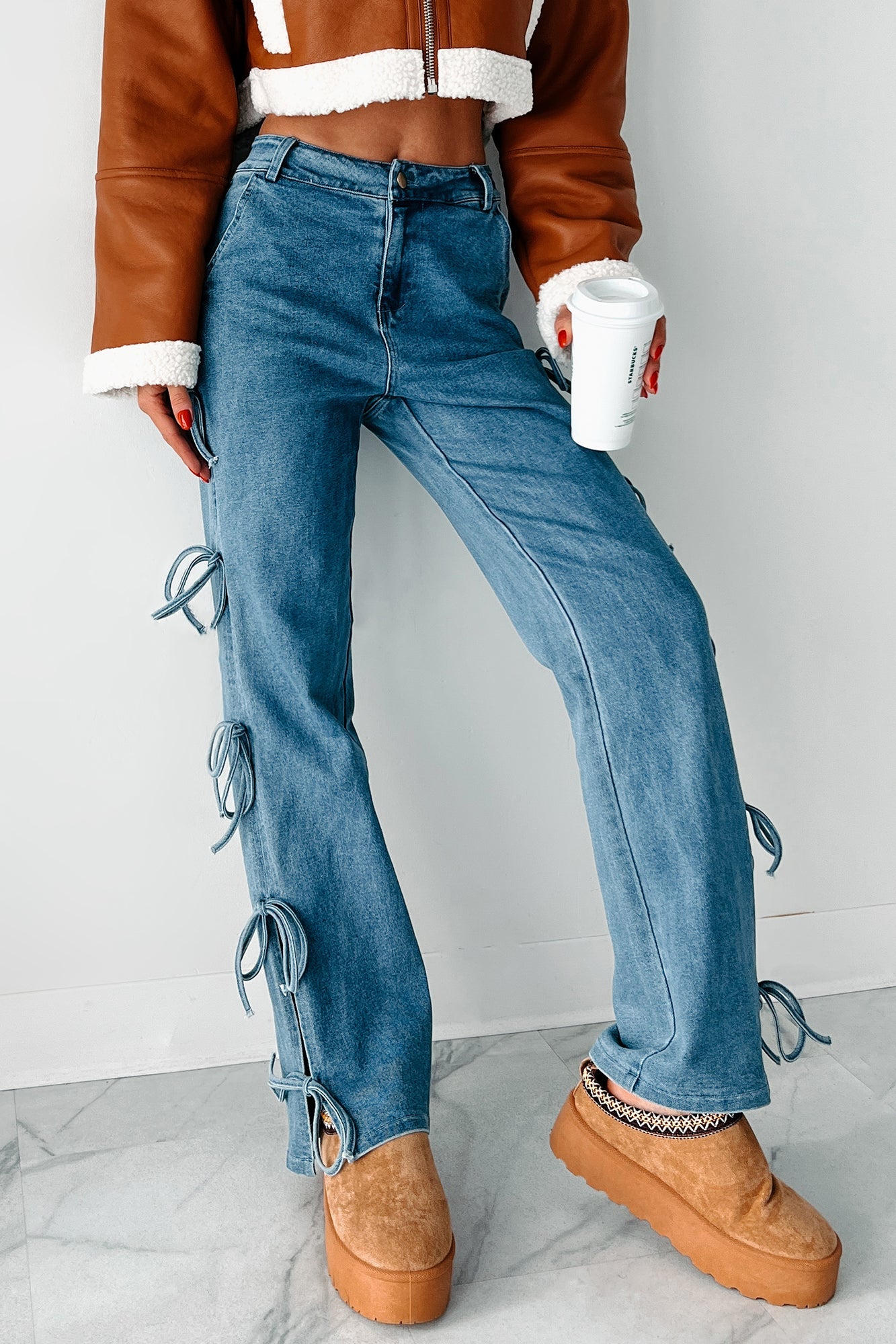 Nothing Casual Bow Tie Straight Jean (Denim)