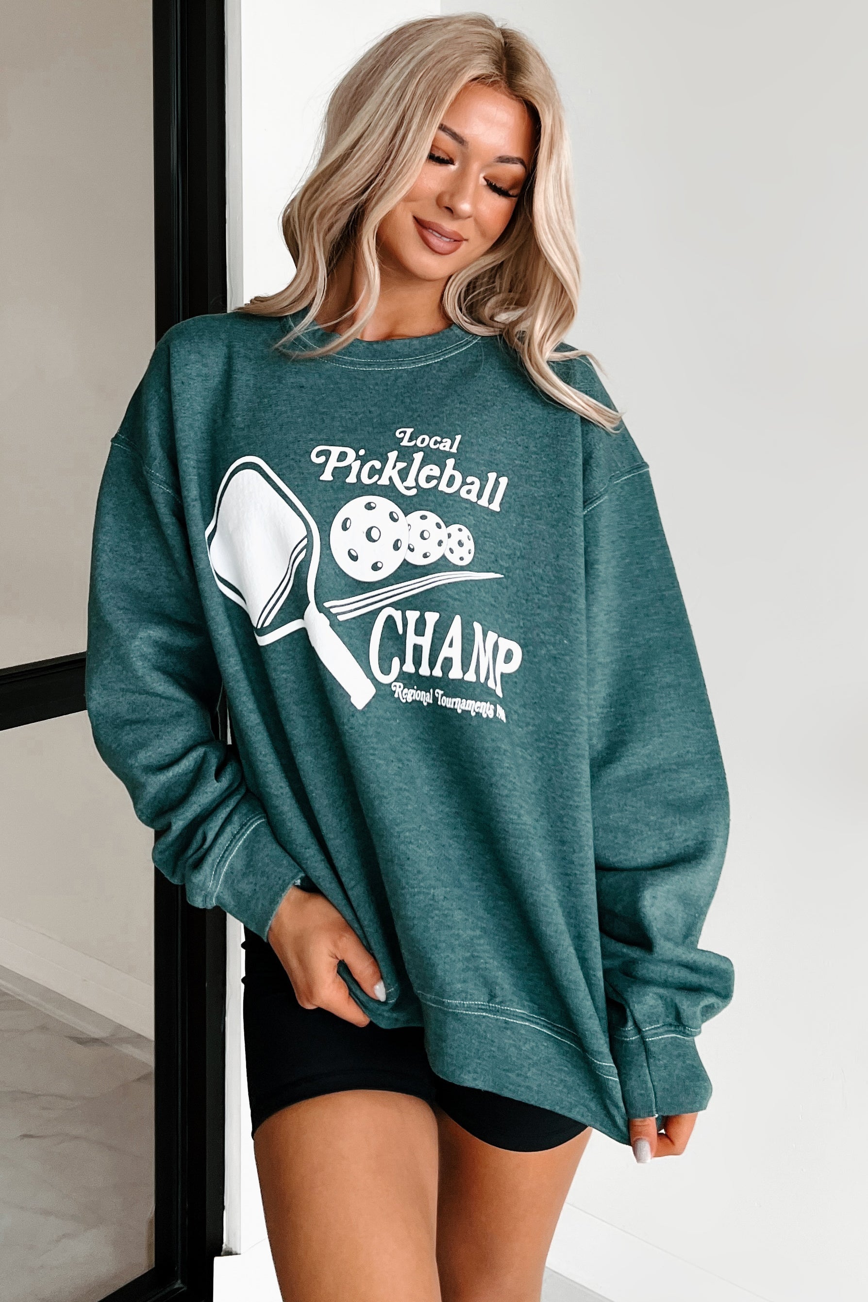 "Pickleball Champ" Graphic Sweatshirt (Posy Green)