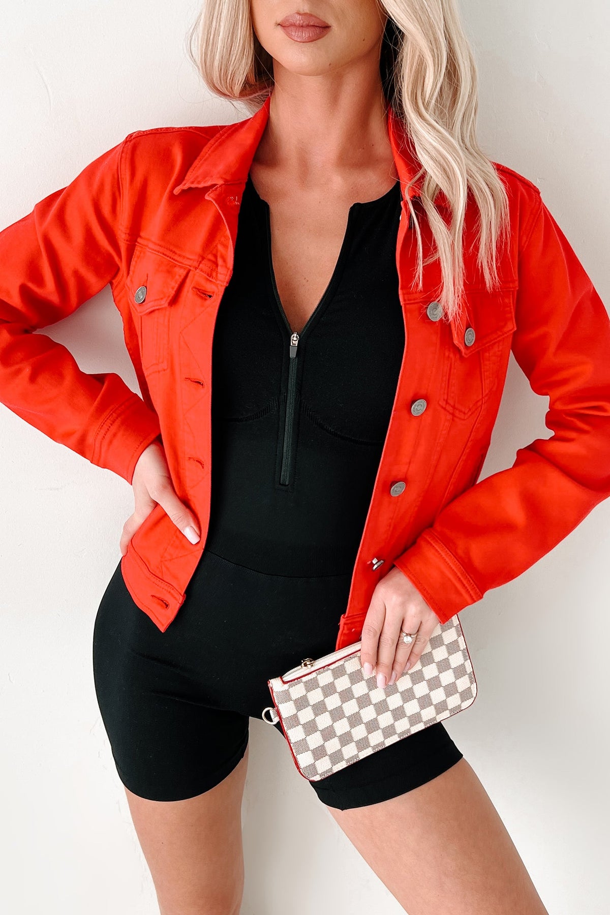 Climbing The Ladder Kancan Denim Jacket (Red)