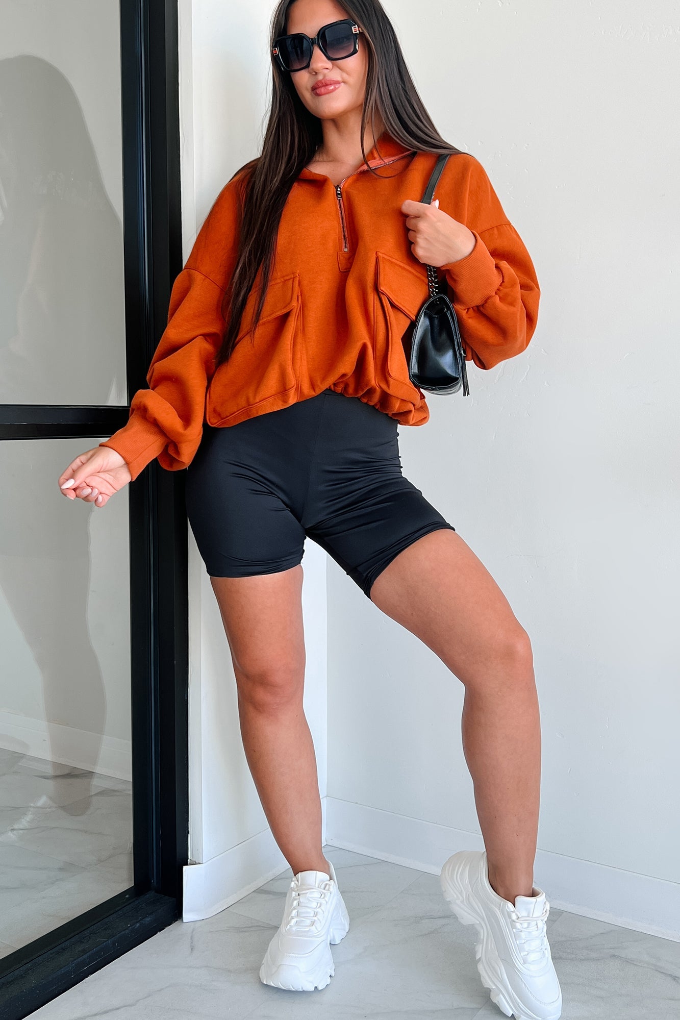 Hustle For The Muscle High Waist Biker Shorts (Black)