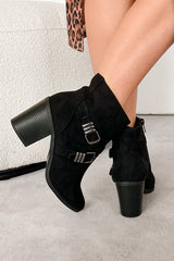 Back On My Feet Buckle Strap Booties (Black)