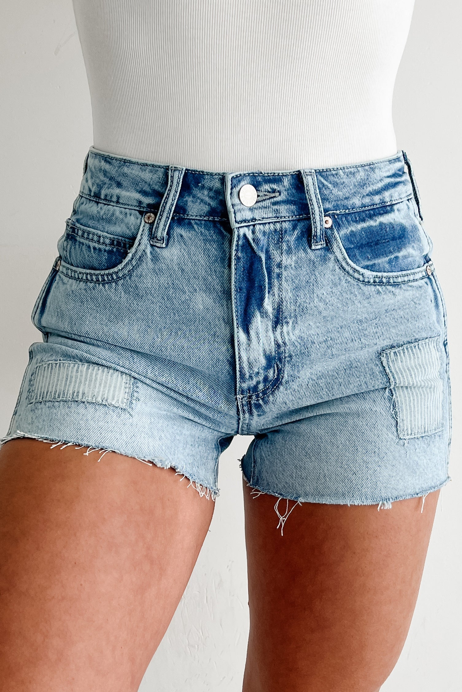 Xavier Peace Patch Saige Denim Shorts (Medium)