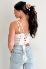 Wild & Weightless Ruched Mesh Bodysuit (White)