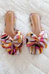 Boardwalk Bliss Square Toe Bowtie Sandals (Fuchsia)