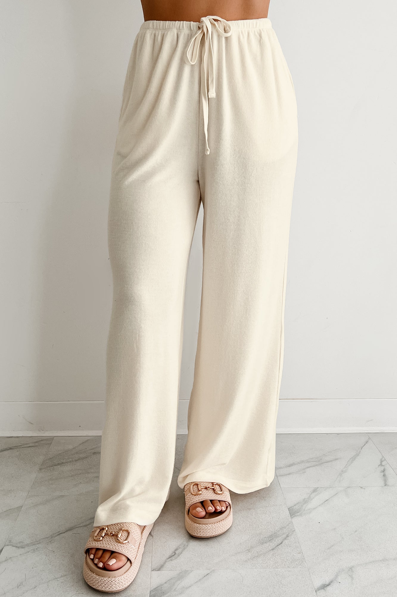 Chasing Calm Relaxed Wide Leg Pants (Cream)