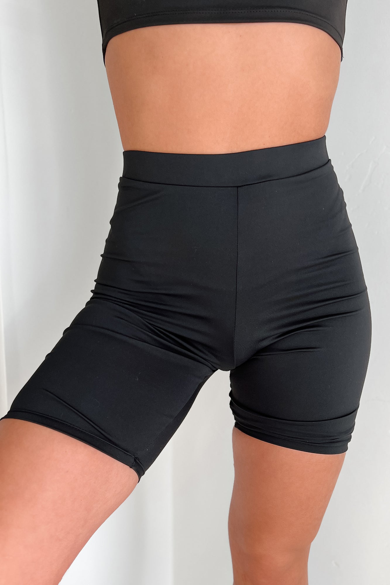 Hustle For The Muscle High Waist Biker Shorts (Black)
