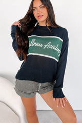 "Wellness Academy" Lightweight Sweater (Navy/Dark Green)