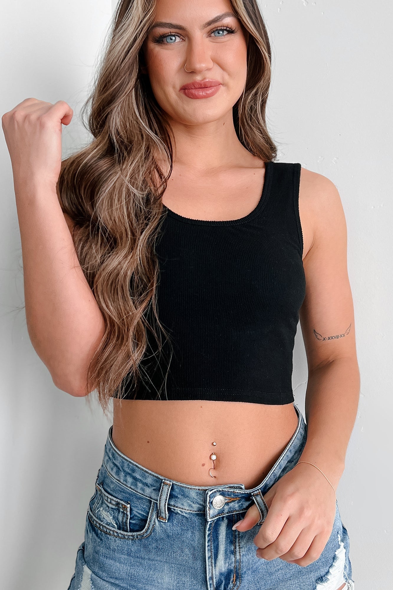 Candid Responses Brami Crop Tank (Black)