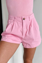 Holding Onto Hope Pleated High Waist Shorts (Pink)