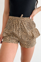 Partying Hard Smocked Leopard Shorts (Taupe/Black)