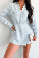 Jetting Around Two-Tone Skort Romper (Sky Blue)