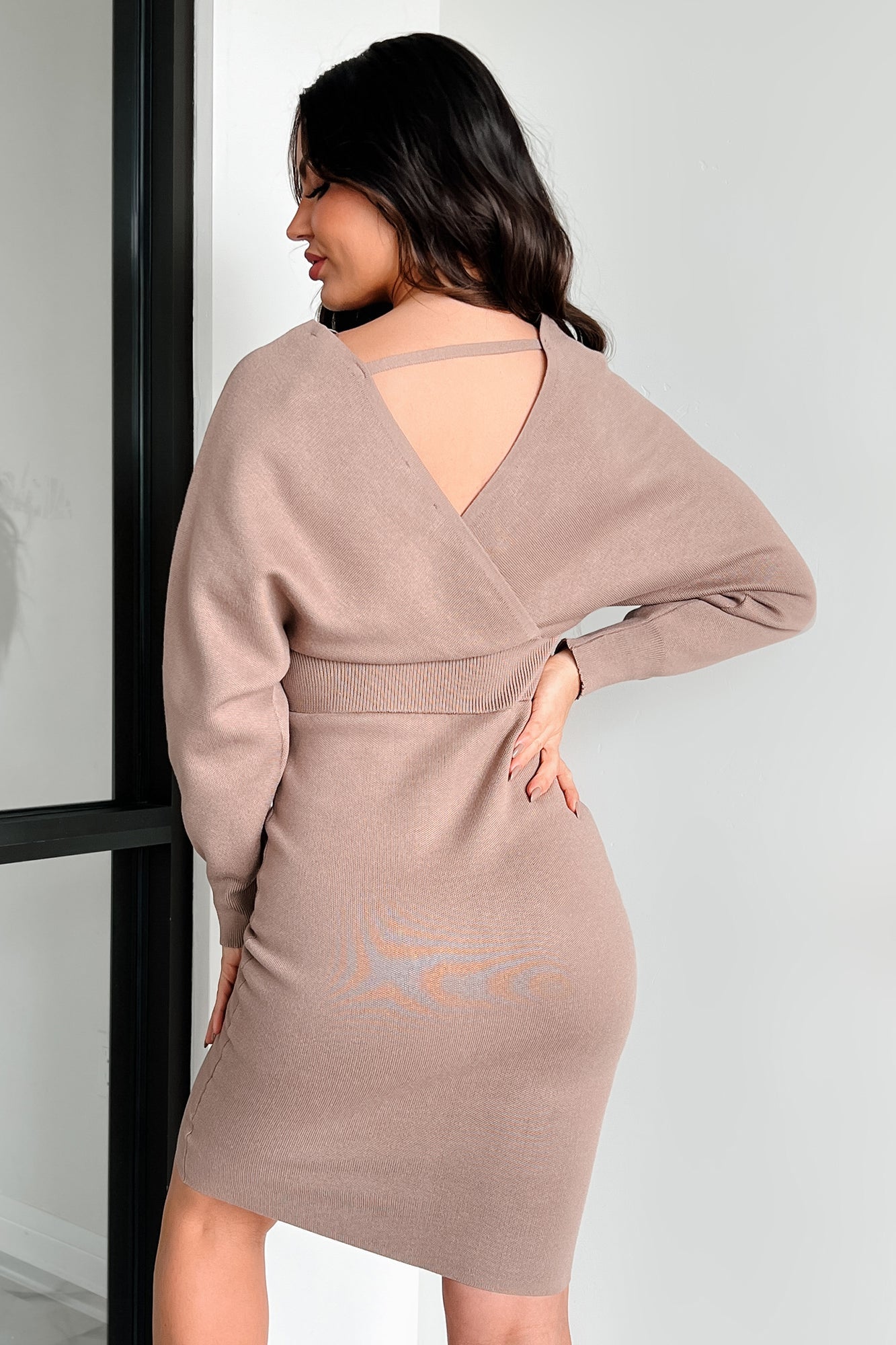 Said My Piece Sweater Knit Midi Dress (Mocha)