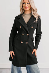 Downtown Drift Button Up Lightweight Coat (Black)
