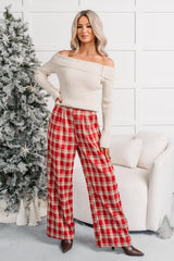 Let It Settle Off The Shoulder Cable Knit Top (Beige)