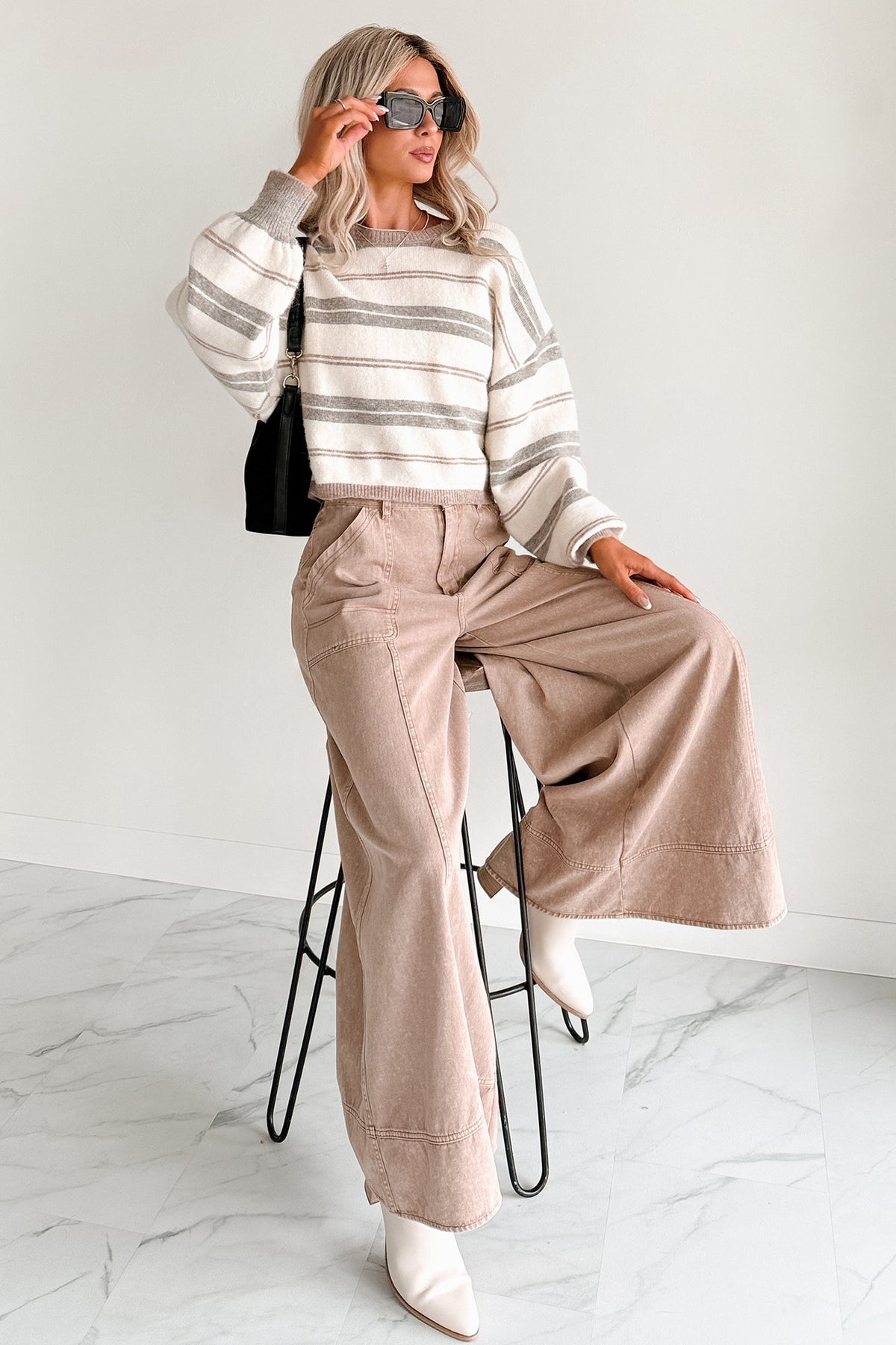Norris Ultra Wide Leg Mustard Seed Jeans (Mocha Mousse)