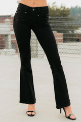 Aracy Almost Famous Low Rise Flare Jeans (Black)