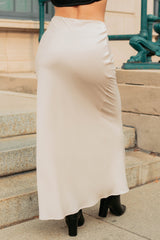 Chic Knows Best Textured Maxi Skirt (Champagne)