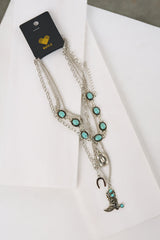 Trail Dust Layered Western Pendant Necklace (Silver)