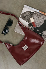 Vogue Visionary Faux Leather Handbag (Red)