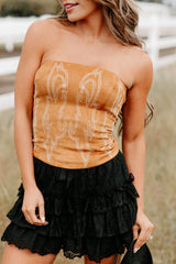 Ranch Romance Strapless Western Top (Camel)