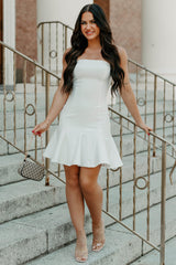 Bold & Beautiful Strapless Mini Dress (White)
